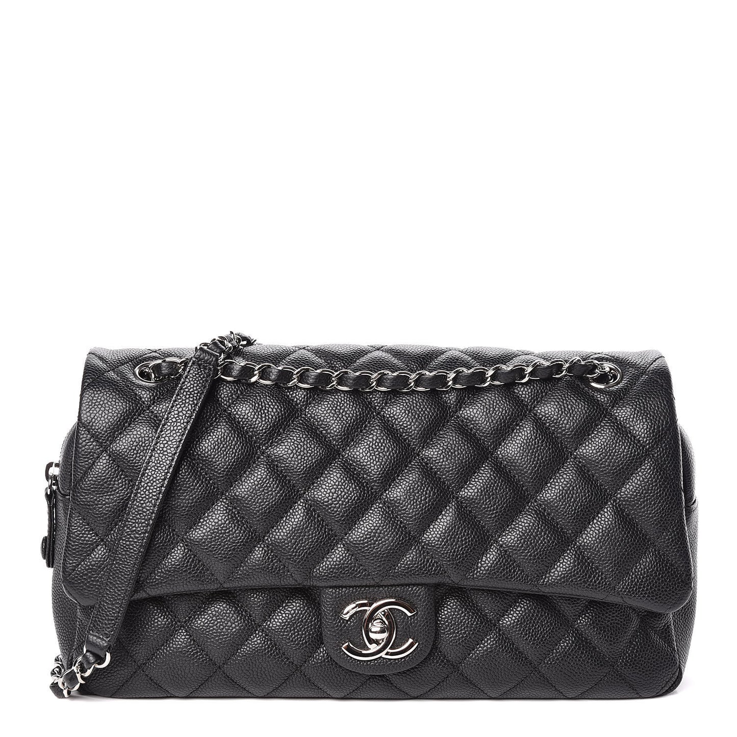 Caviar Quilted Jumbo Easy Flap Black