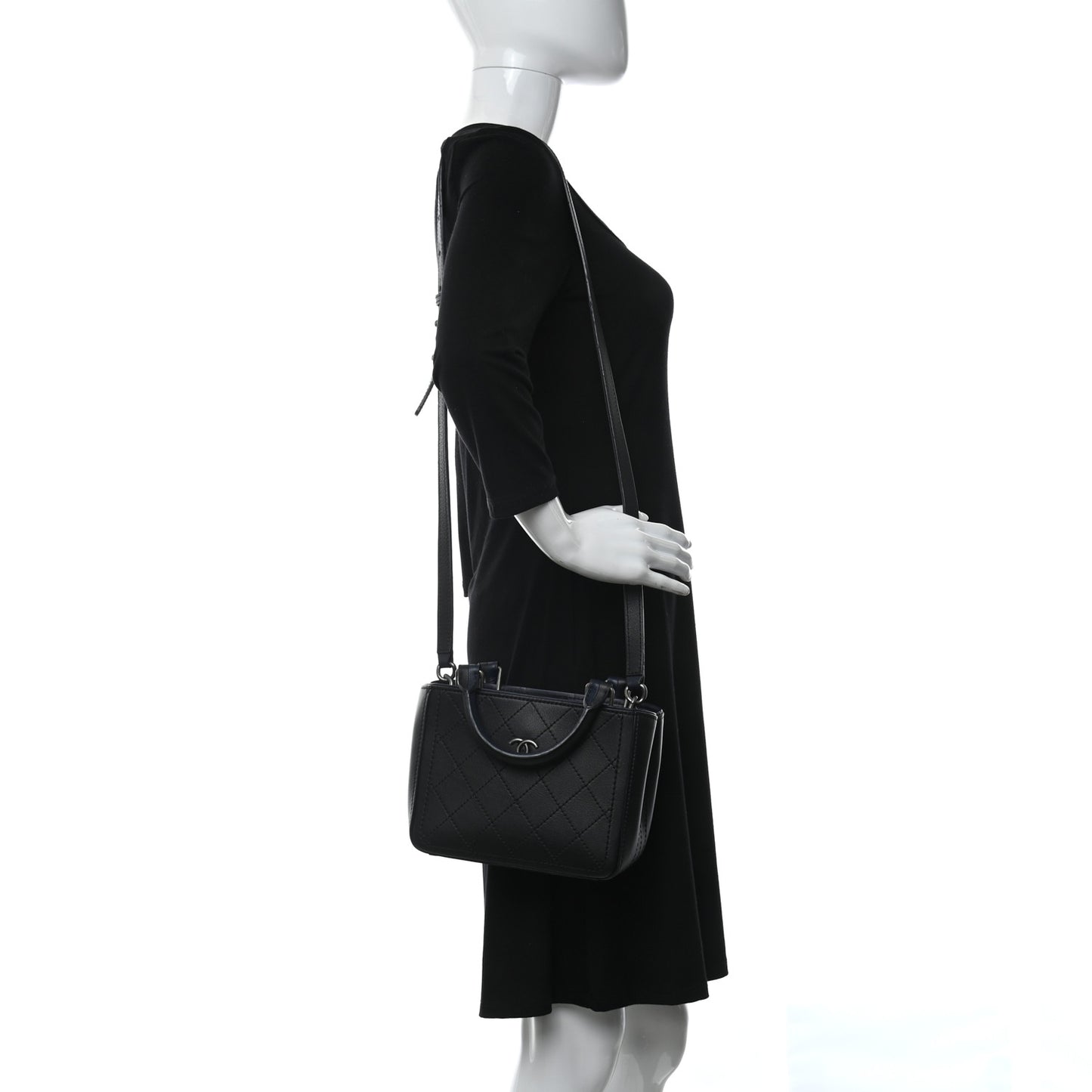 Bullskin Stitched Bi-Color Small So Light Shoulder Bag Navy