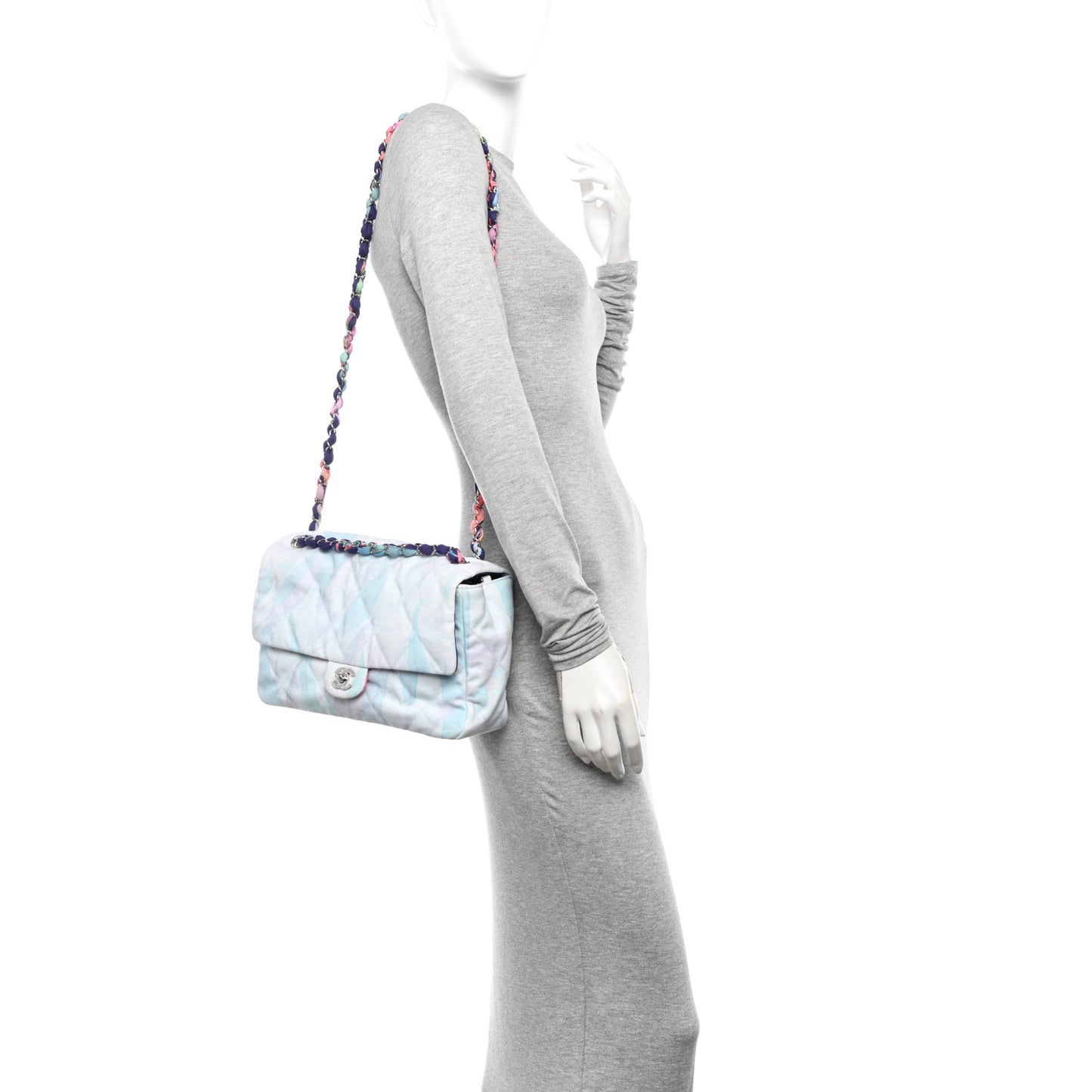 Canvas Quilted Jungle Jeans Flap White Multicolor