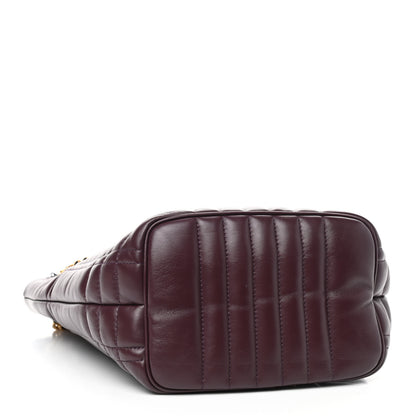 Burberry Lambskin Quilted Small Lola Bucket Bag Deep Maroon 3 of 7