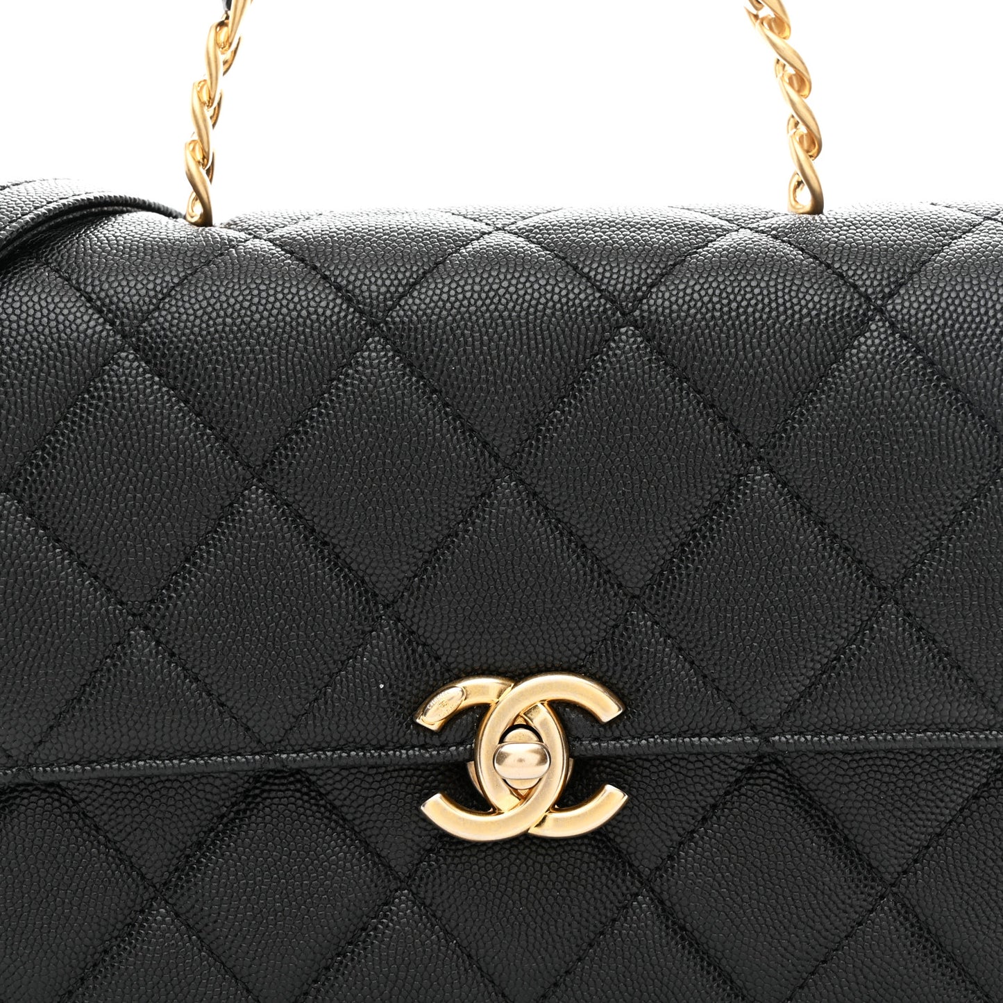 Caviar Quilted Medium Carry Me Top Handle Flap Black