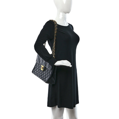 Chanel Lambskin Quilted XL Jumbo Single Flap Black 2 of 10