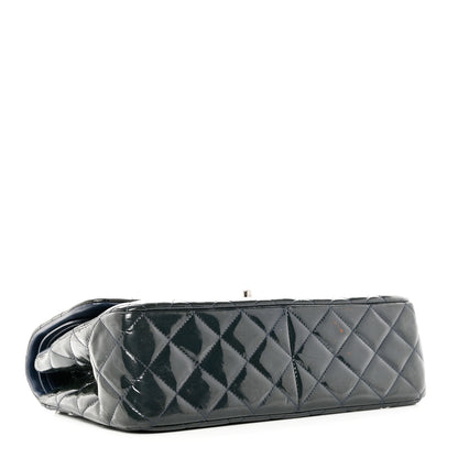 Chanel Patent Quilted Jumbo Double Flap Navy Blue 4 of 10