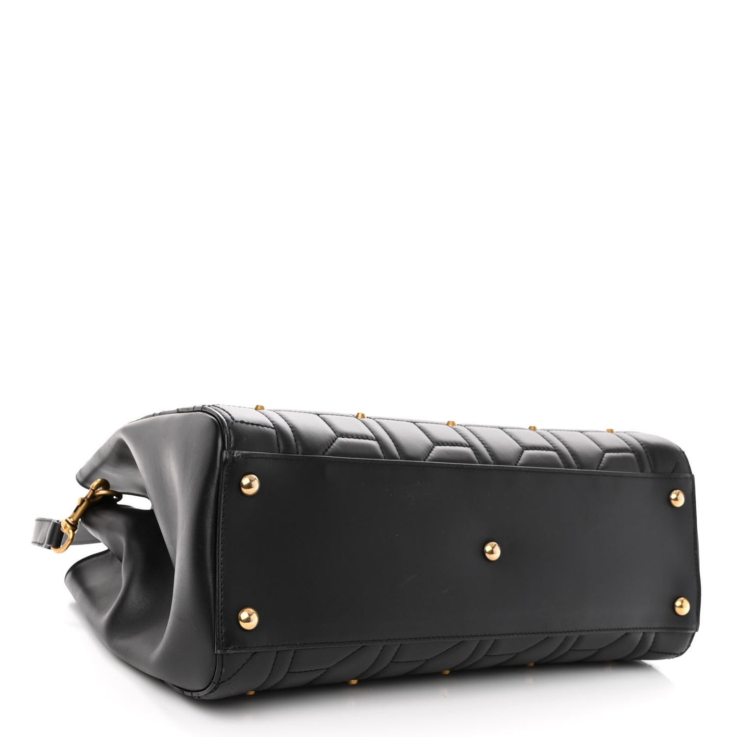 Calfskin Matelasse Studded Medium GG Marmont Tote Black