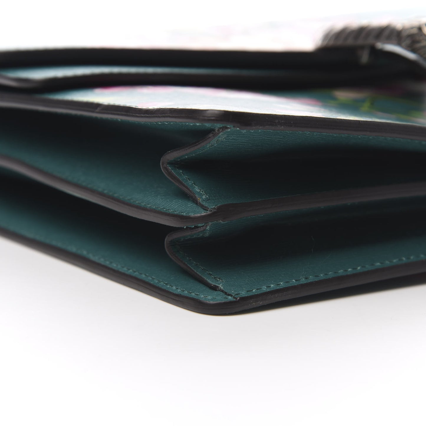 Calfskin Blooms Print Medium Dionysus Shoulder Bag Bright Emerald Multicolor