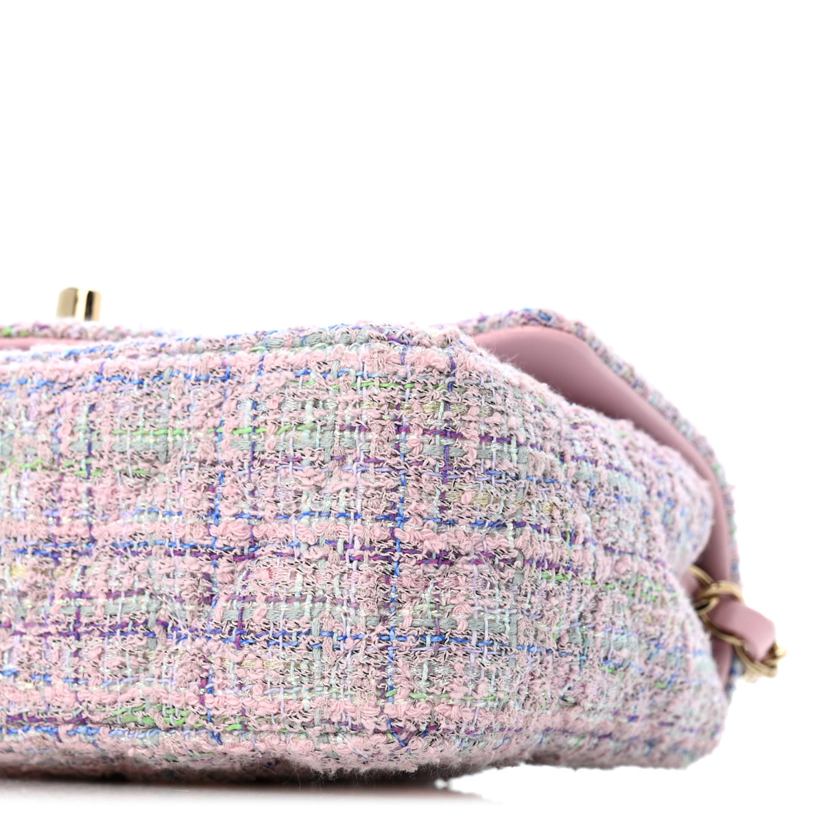 Tweed Quilted Mini Rectangular Flap Pink Multicolor