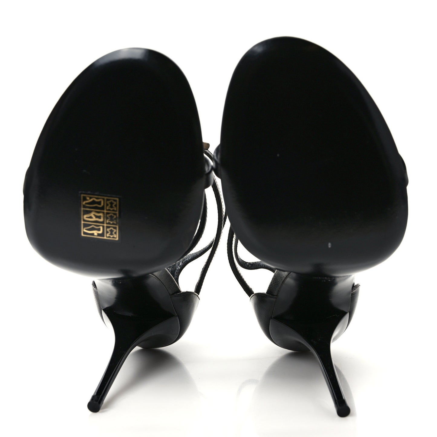 Patent Cassandra 100 Ankle Strap Sandals 40 Black Gold
