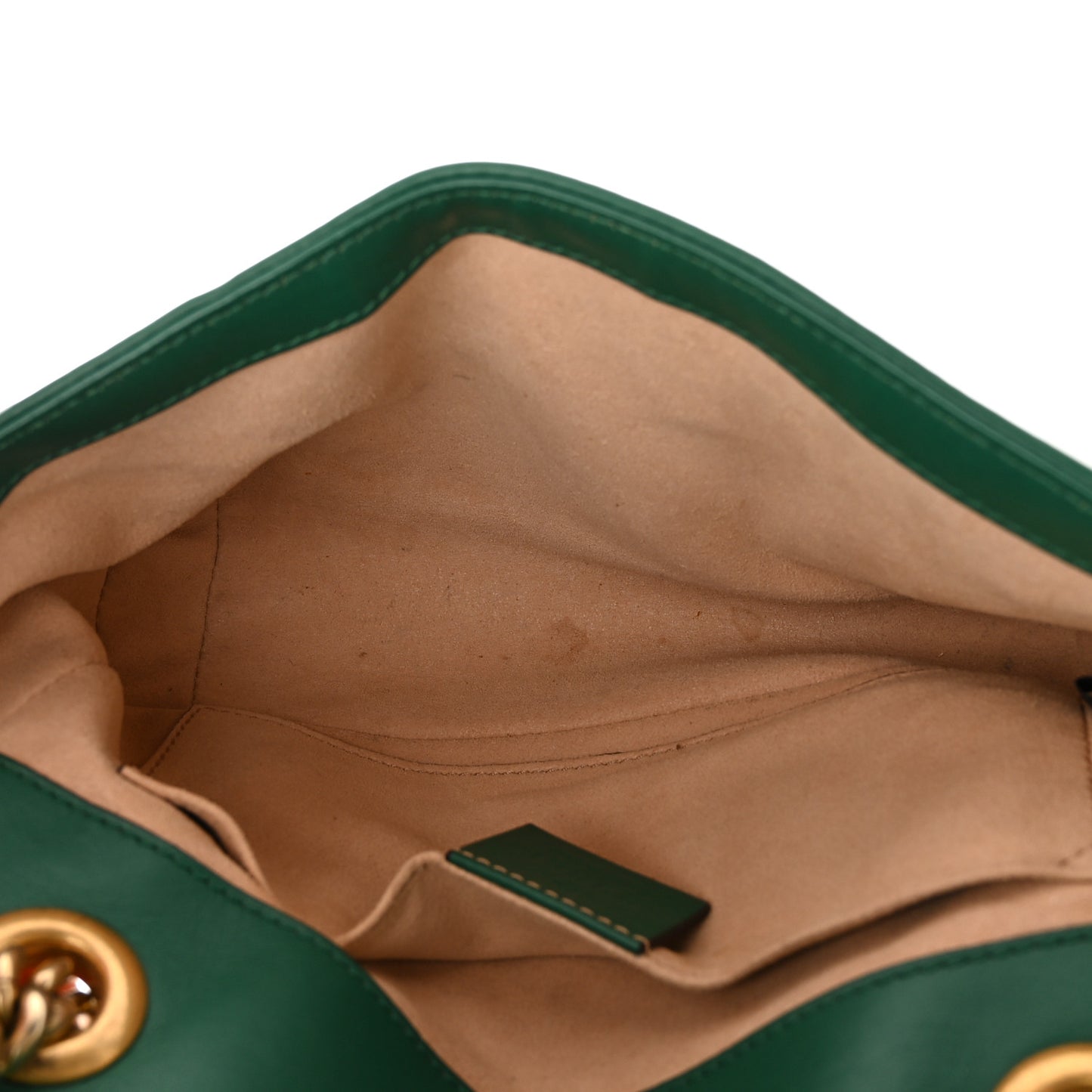 Calfskin Matelasse Mini GG Marmont Shoulder Bag Emerald Green