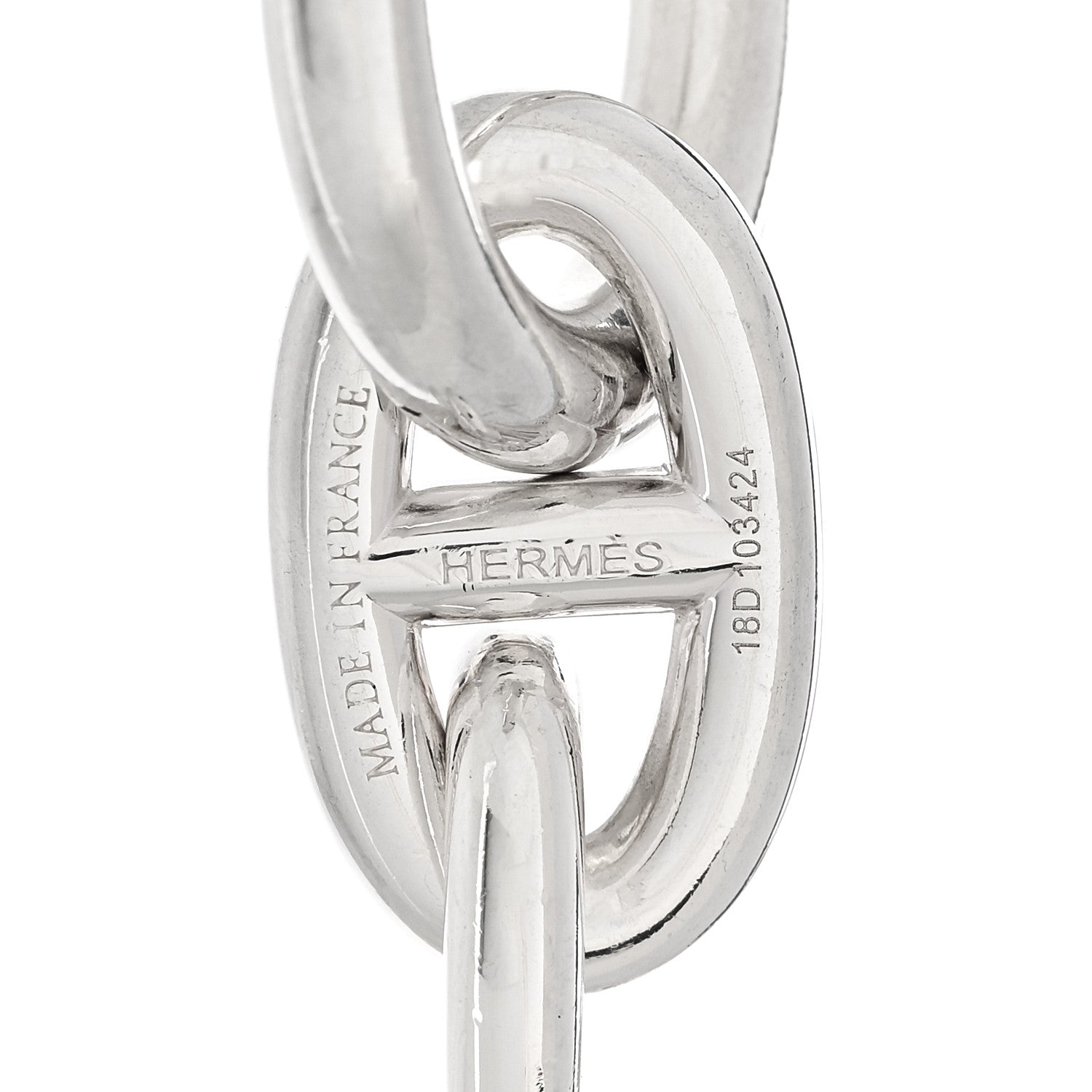 Hermes Sterling Silver TGM Chaine d'Ancre Bracelet 3 of 4