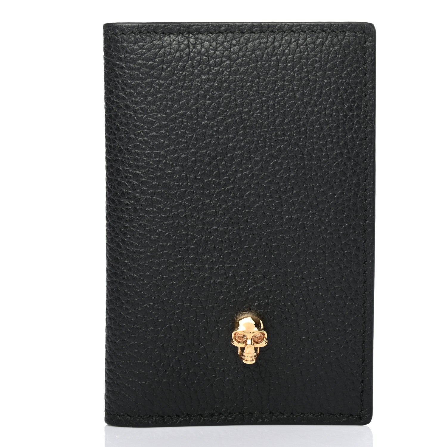 Alexander McQueen Grained Calfskin Skull Card Holder Black 1 of 7