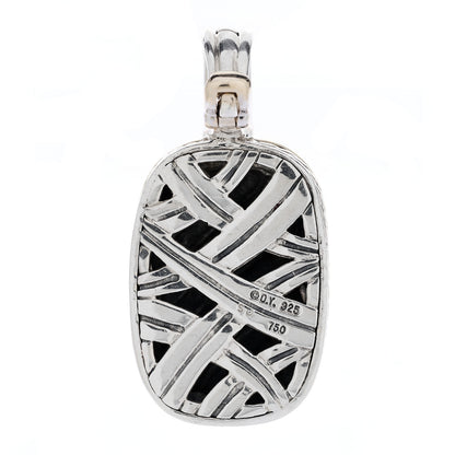 David Yurman Sterling Silver 18K Yellow Gold Elongated Sculpted Cable Enhancer Pendant 3 of 4