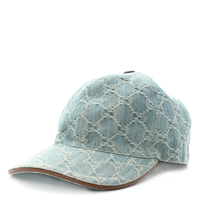 Gucci Denim GG Monogram Baseball Hat S Blue 1 of 7