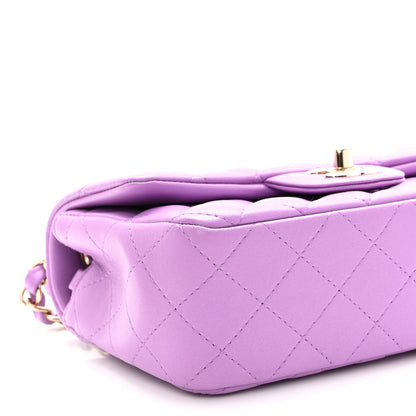 Chanel Lambskin Quilted Mini Rectangular Flap Purple 9 of 10