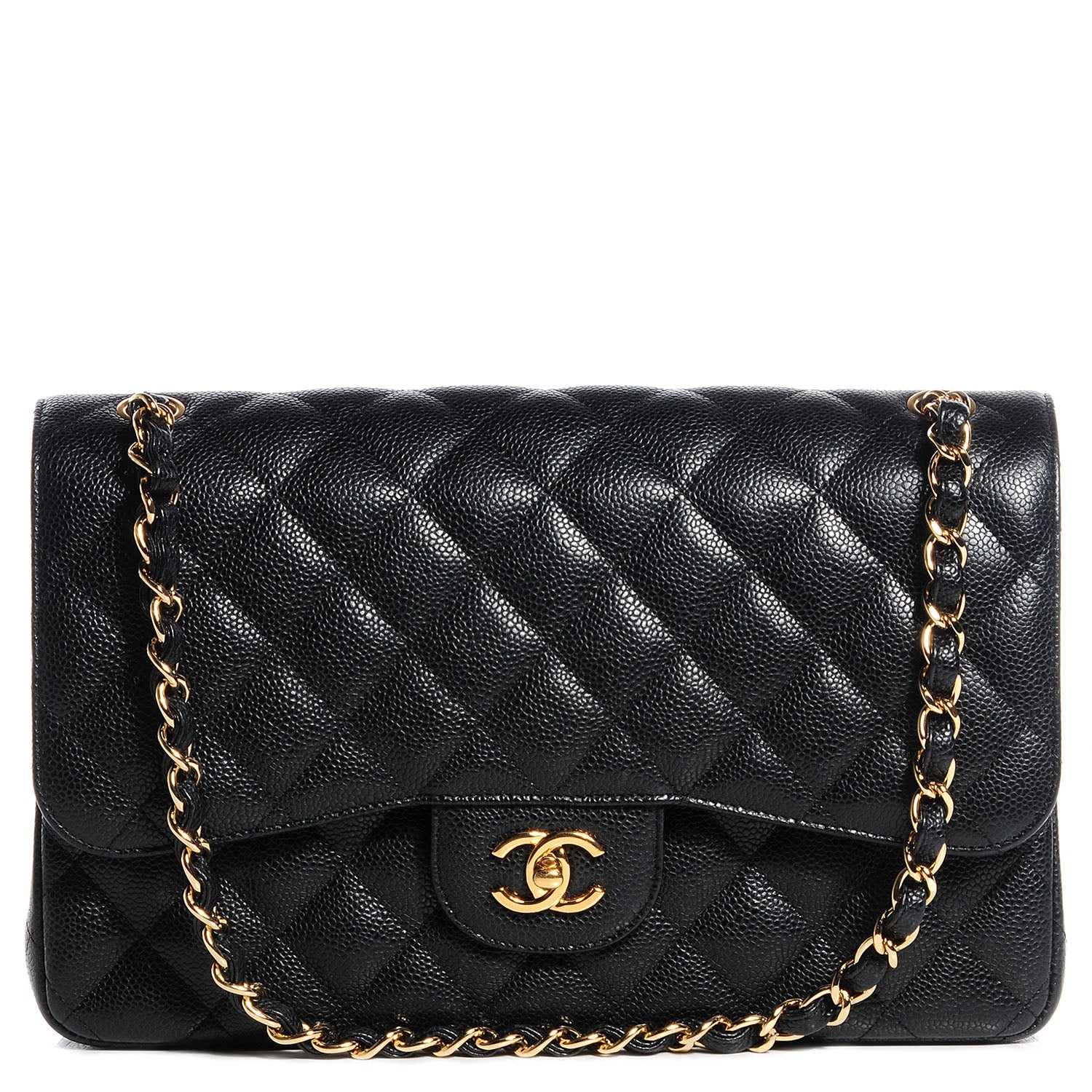 Chanel Caviar Quilted Jumbo Double Flap Black 1 of 8