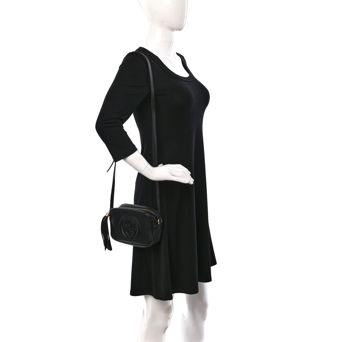 Pebbled Calfskin Mini Soho Disco Bag Black