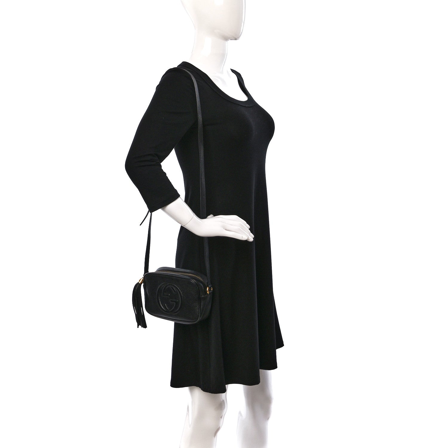 Gucci Pebbled Calfskin Mini Soho Disco Bag Black 2 of 9