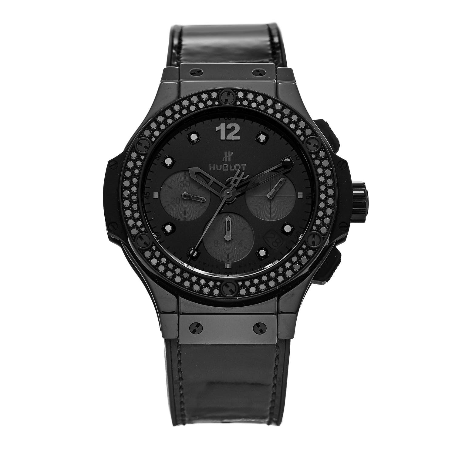 Hublot Ceramic Alligator Black Diamond 41mm Big Bang All Black Limited Edition Automatic Watch 341.CX.1210.VR.1100 1 of 4