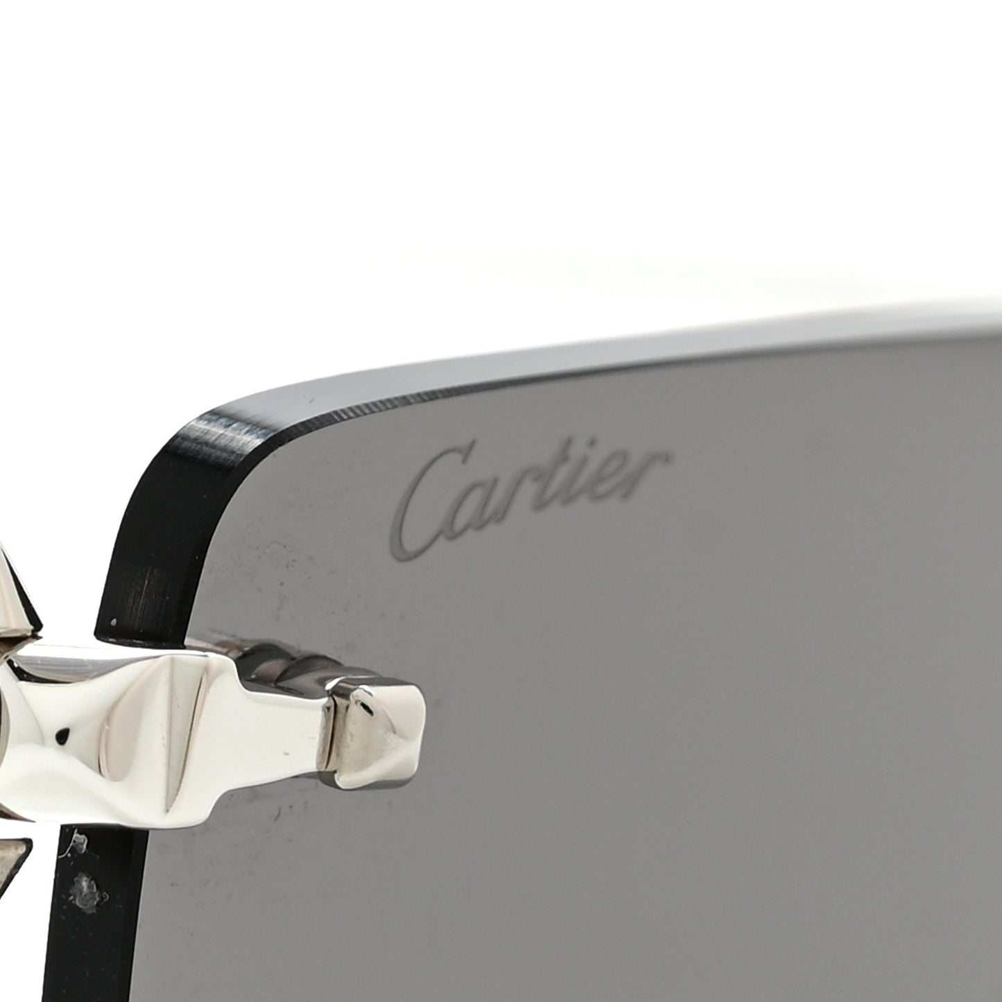 Clash De Cartier Rectangular Sunglasses Smoke Silver