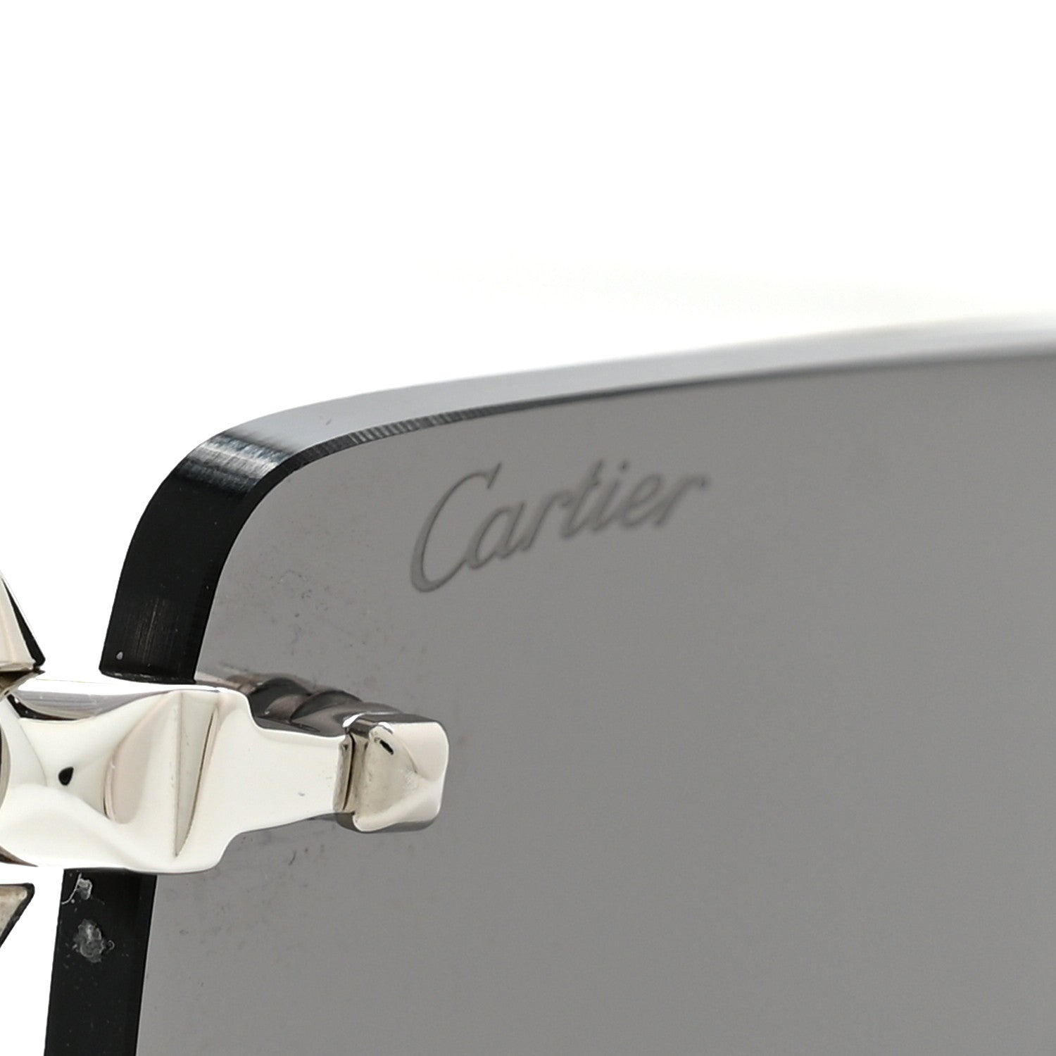 Cartier Clash De Cartier Rectangular Sunglasses Smoke Silver 7 of 8