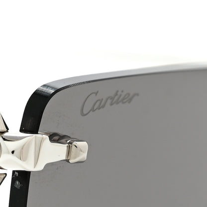 Cartier Clash De Cartier Rectangular Sunglasses Smoke Silver 7 of 8