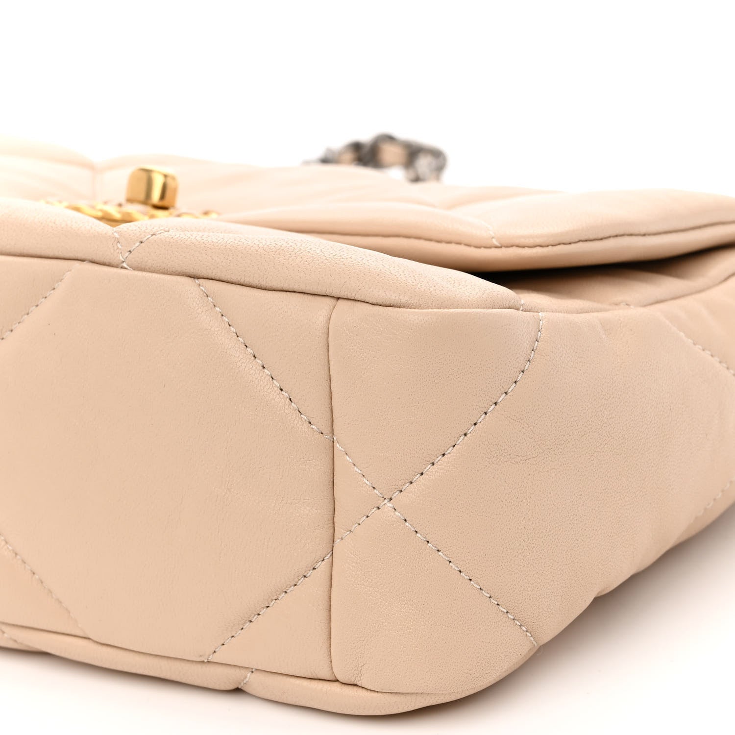 Chanel Lambskin Quilted Medium Chanel 19 Flap Beige 10 of 11