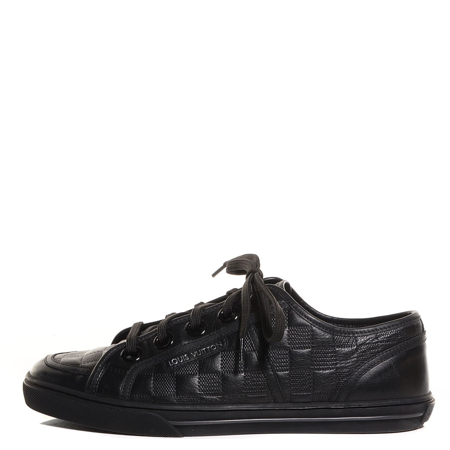 Calf Embossed Damier Brooklyn Sneakers 6.5 Black