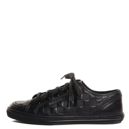 Louis Vuitton Calf Embossed Damier Brooklyn Sneakers 6.5 Black 10 of 17