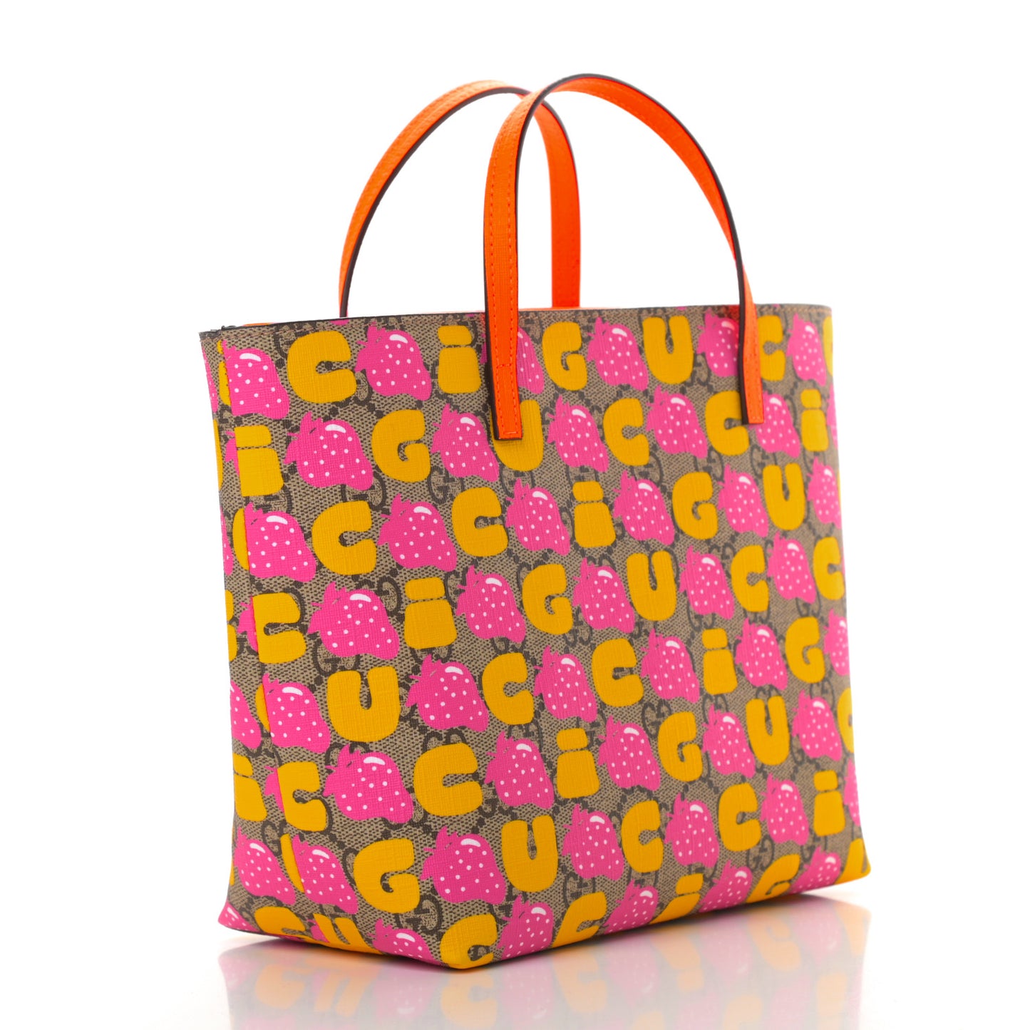 GG Supreme Monogram Childrens Strawberry Print Tote Multicolor