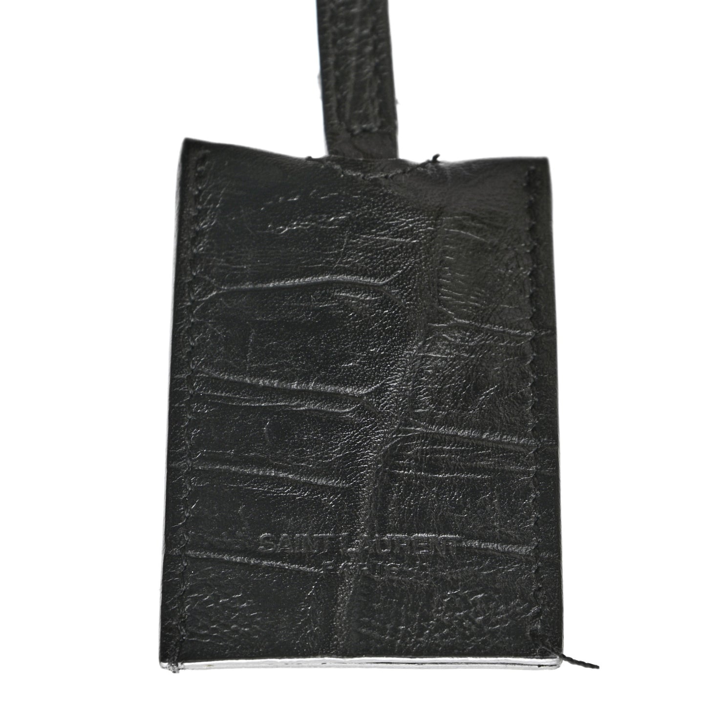 Calfskin Crocodile Embossed Classic Duffle Bag Black