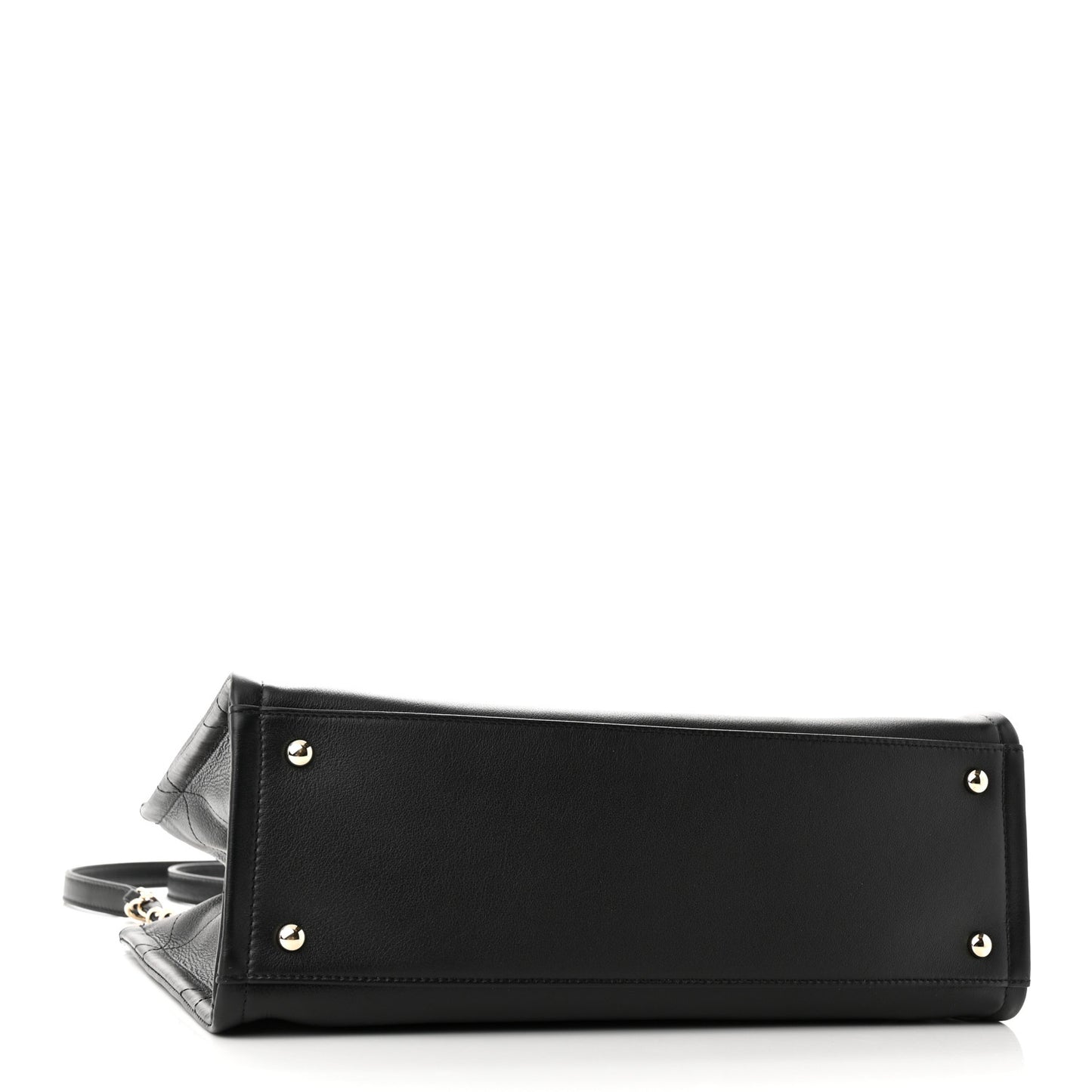 Calfskin CC Zipped Shopping Tote Black