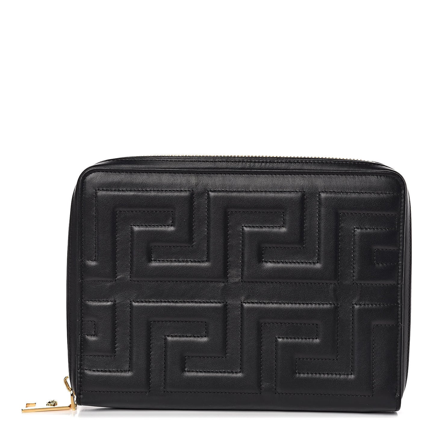 Calfskin Stitched Donna iPad Case Black