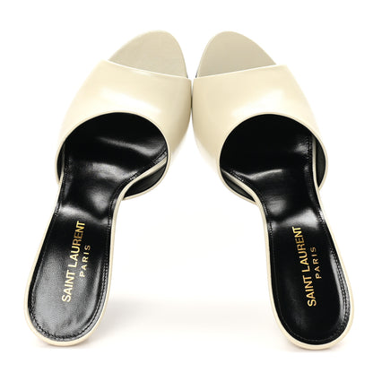 Saint Laurent Calfskin New Belfagor 95mm Mules 37 Pearl 2 of 10