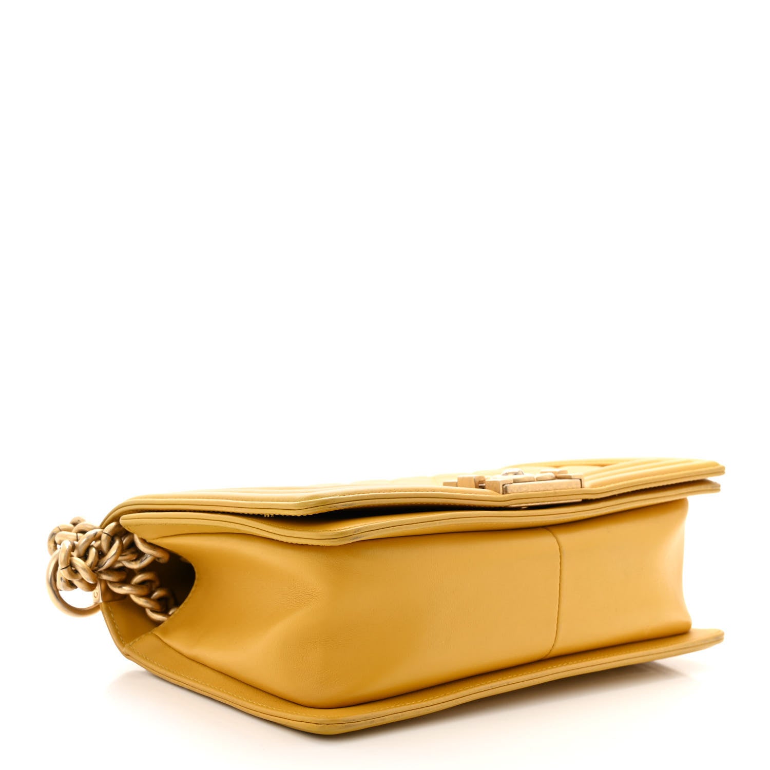 Chanel Calfskin Quilted Medium Boy Flap Yellow 4 of 11