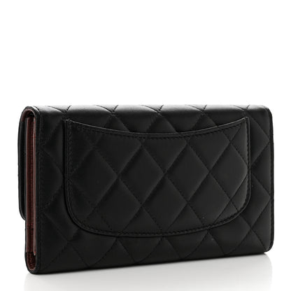 Chanel Lambskin Quilted Large Flap Wallet Black 3 of 10