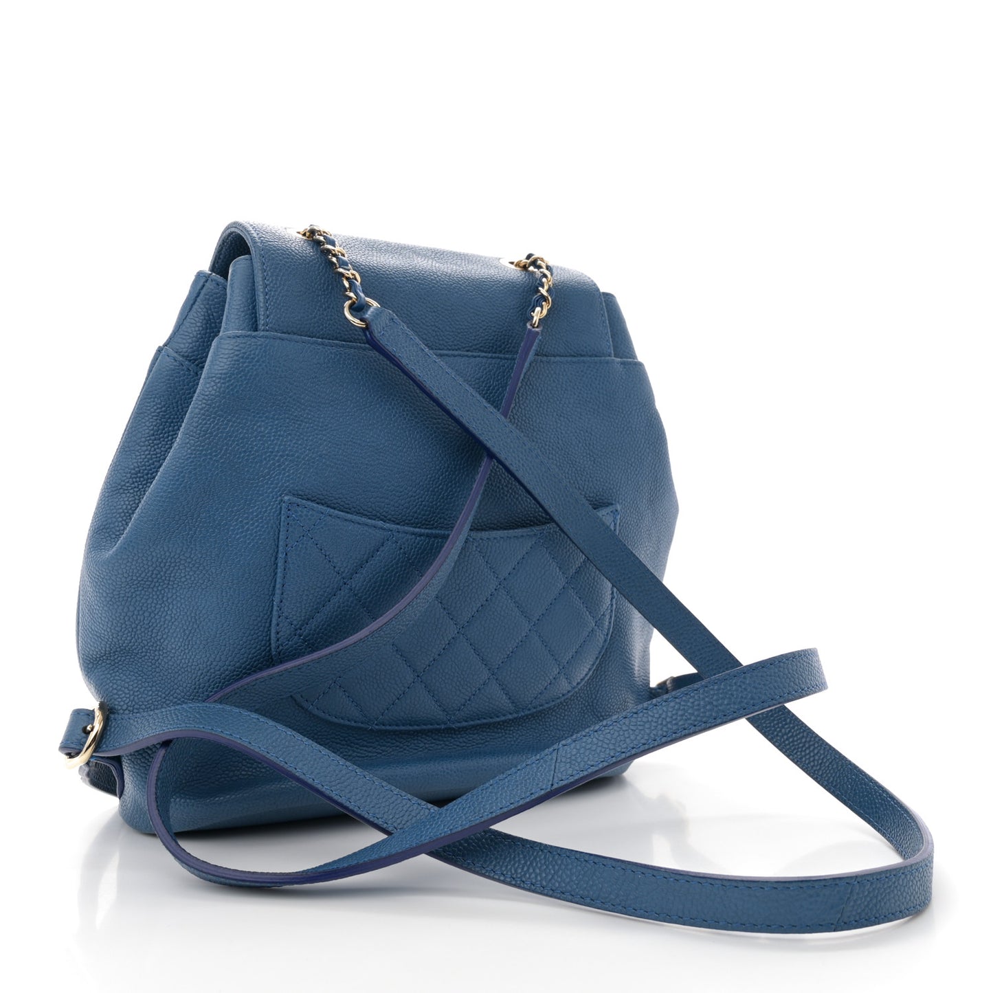 Caviar Quilted Backpack Blue