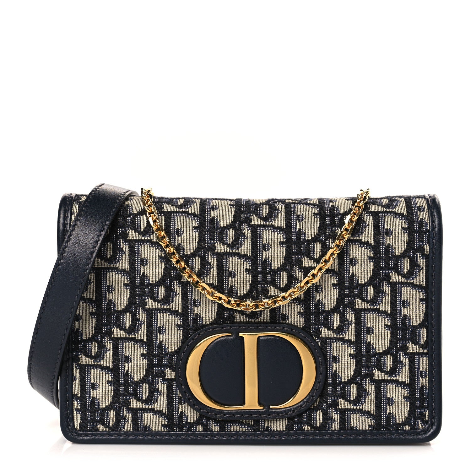 Christian Dior Oblique 30 Montaigne 2-In-1 Pouch Blue 1 of 9