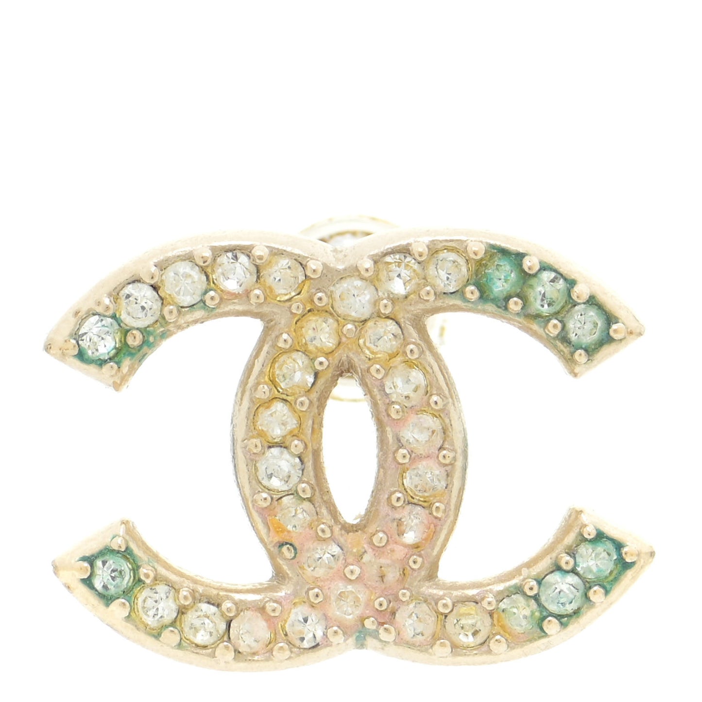 Crystal CC Earrings Gold