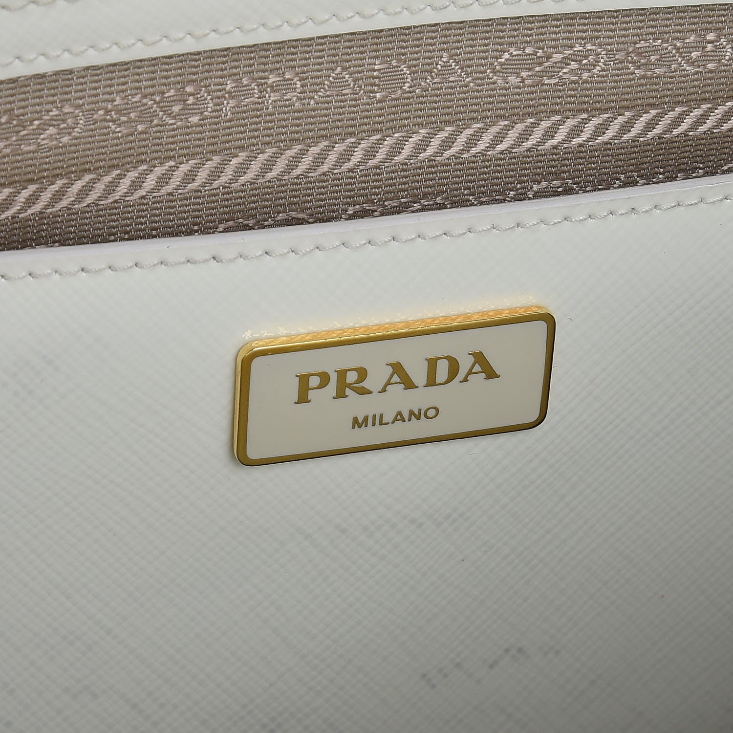 Prada Saffiano Vernice Medium Double Zip Tote Talco 7 of 12