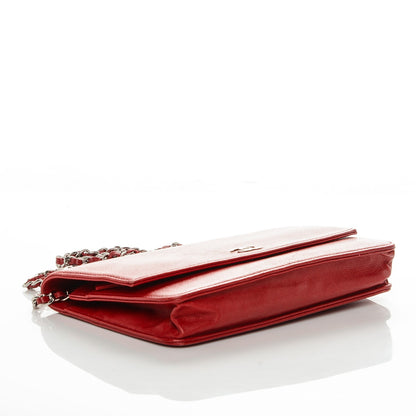 Chanel Caviar Sevruga Wallet On Chain WOC Red 4 of 9