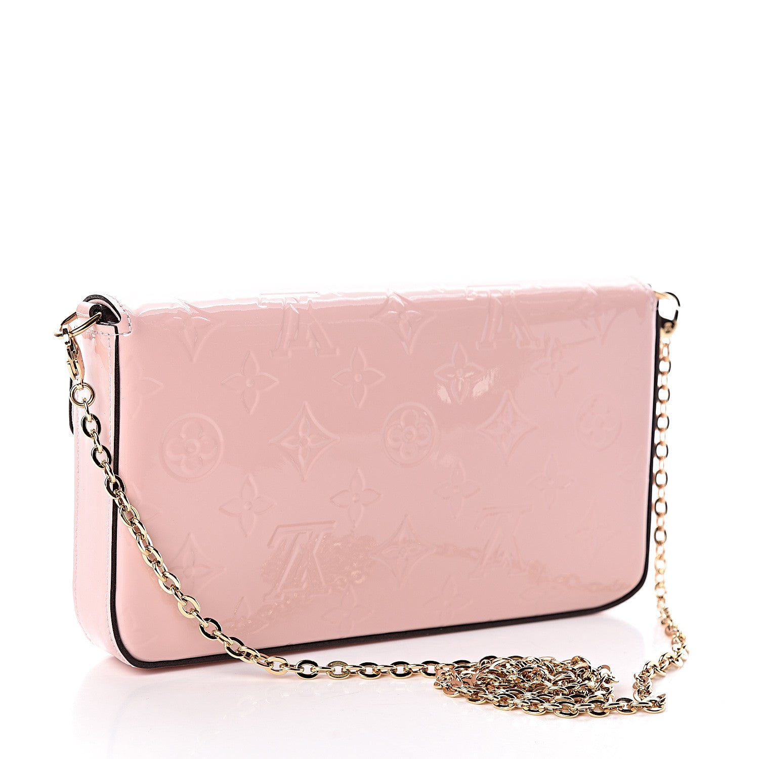 Louis Vuitton Vernis Felicie Chain Wallet Rose Ballerine 4 of 11