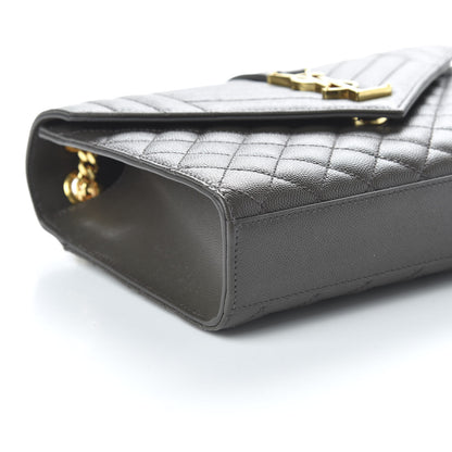Saint Laurent Grain De Poudre Textured Mixed Matelasse Medium Triquilt Monogram Satchel Earth 6 of 9