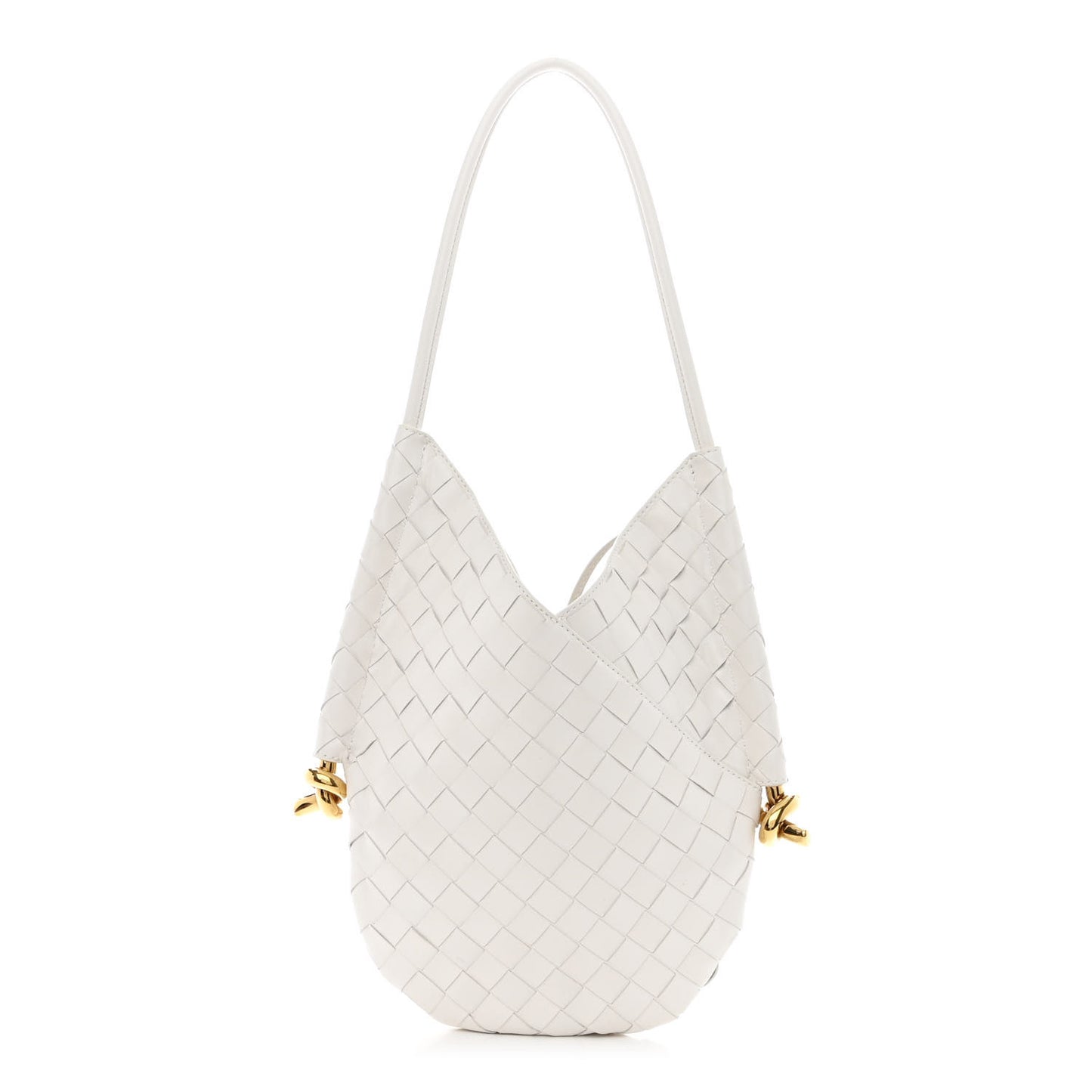 Nappa Intrecciato Small Solstice Hobo White
