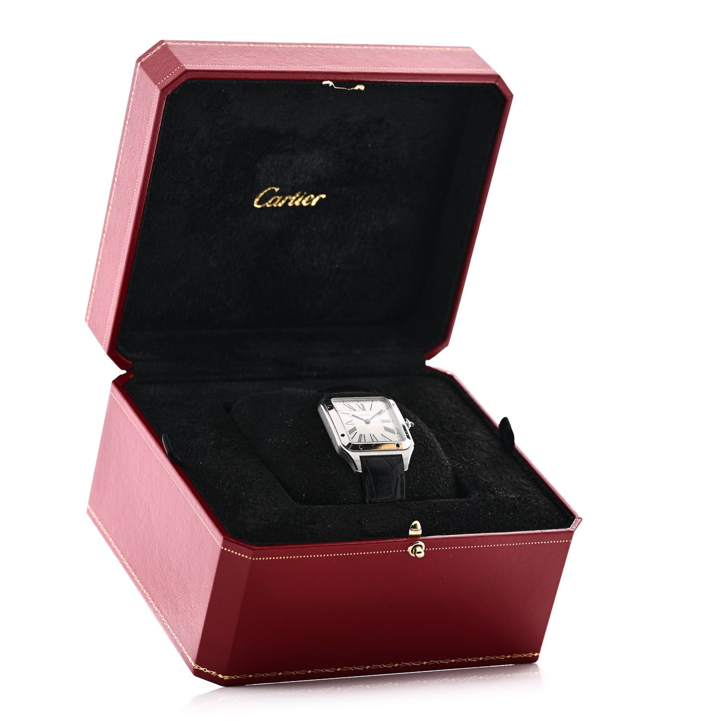 Stainless Steel Alligator 31.4mm Santos Dumont Quartz Watch