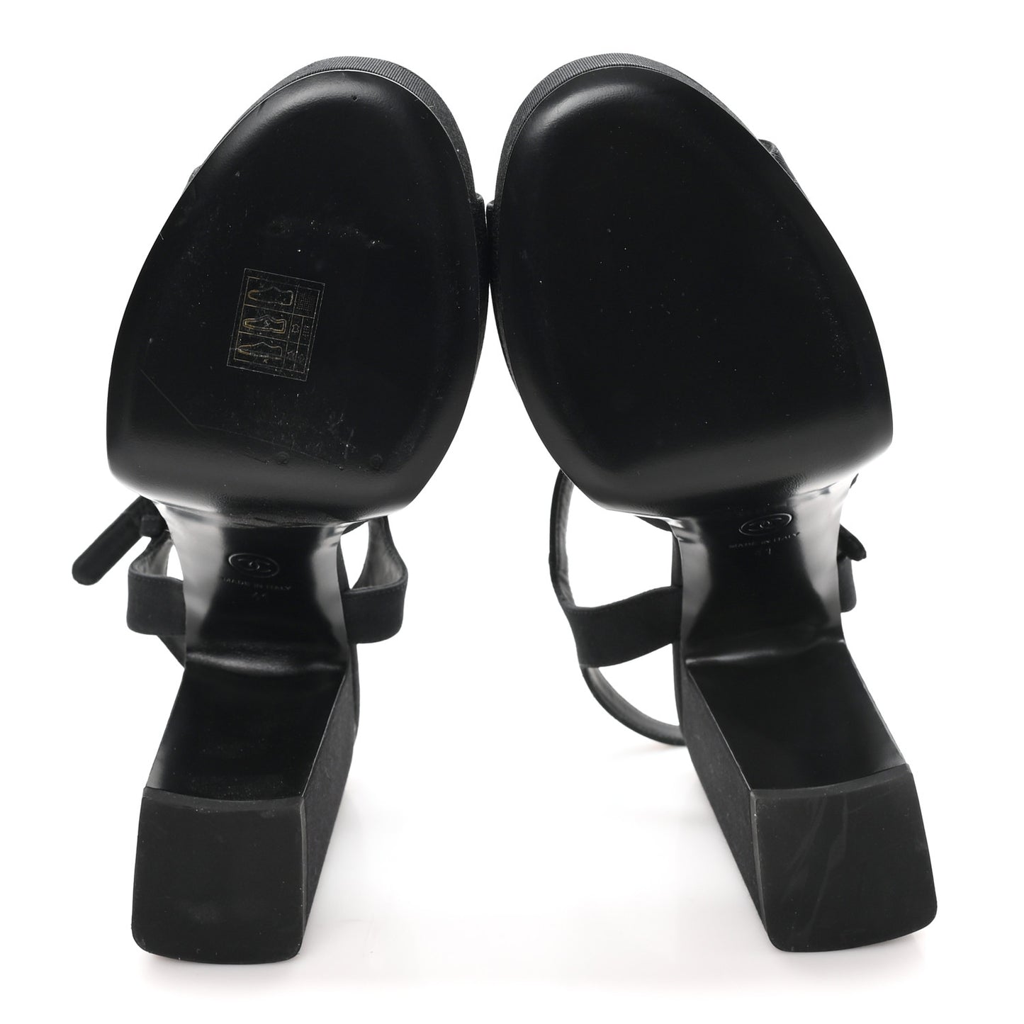 Grosgrain Platform Sandals 41 Black
