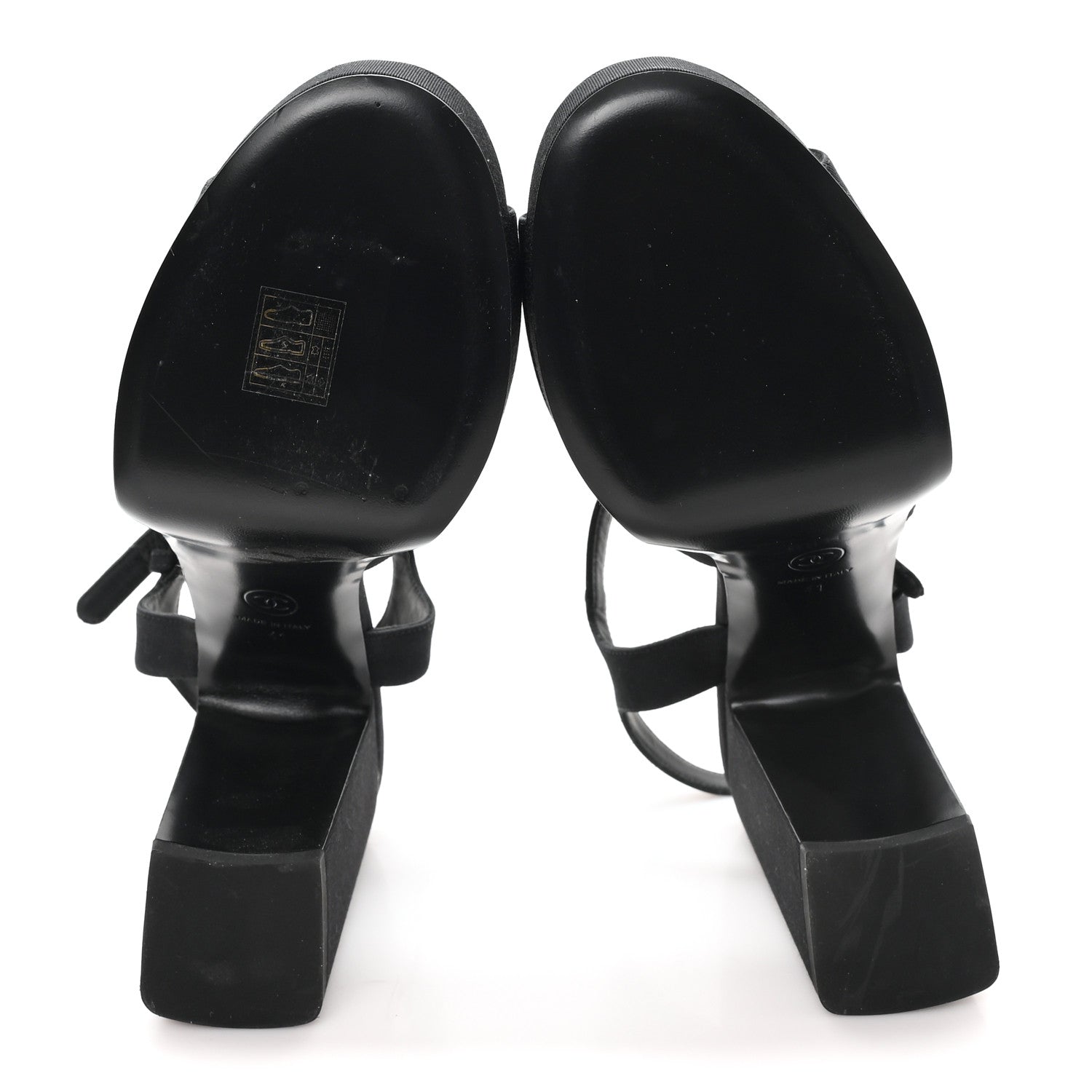 Chanel Grosgrain Platform Sandals 41 Black 6 of 9