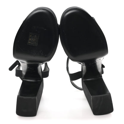 Chanel Grosgrain Platform Sandals 41 Black 6 of 9