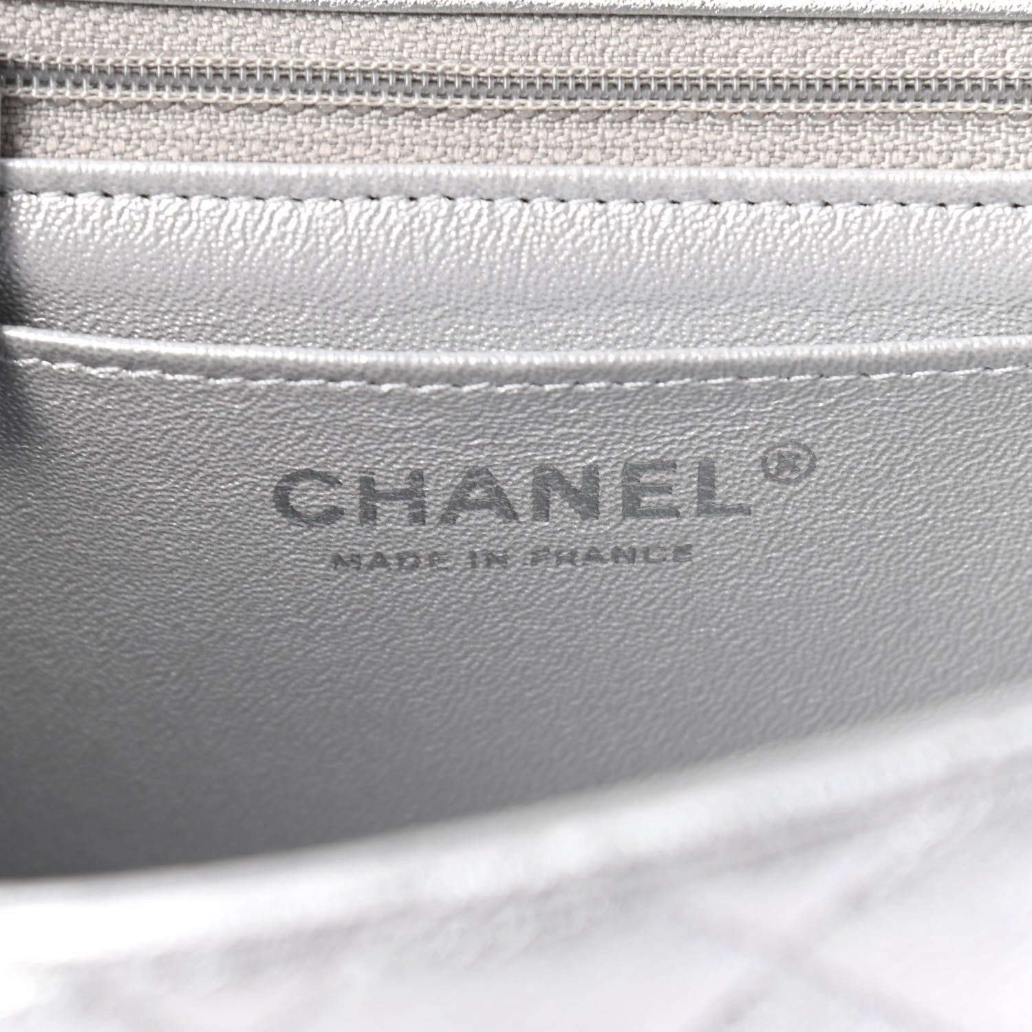 Chanel Metallic Lambskin Quilted Mini Square Flap Silver 8 of 9