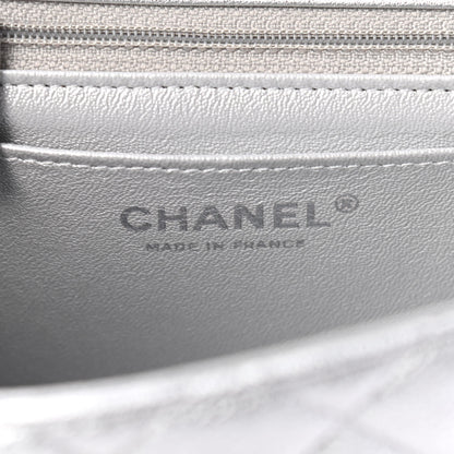 Chanel Metallic Lambskin Quilted Mini Square Flap Silver 8 of 9