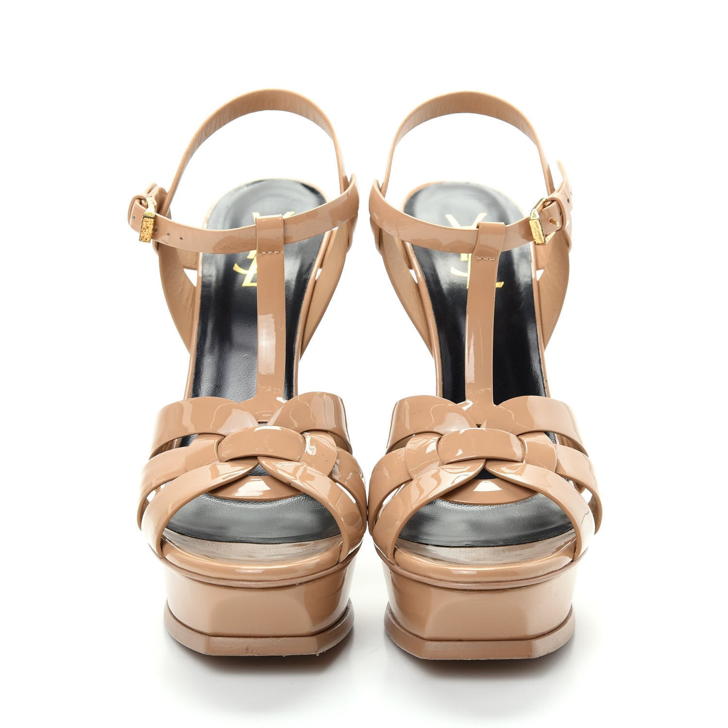 Patent Tribute 105 Platform Sandals 40.5 Nude Powder