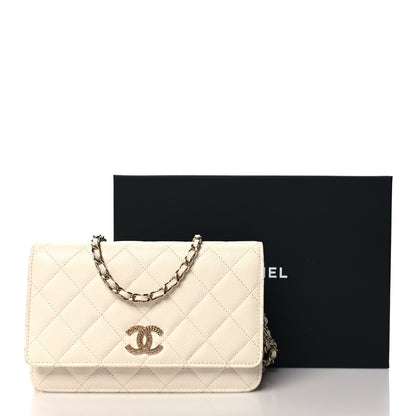 Chanel Caviar Quilted Chain CC Wallet On Chain WOC White 13 of 13